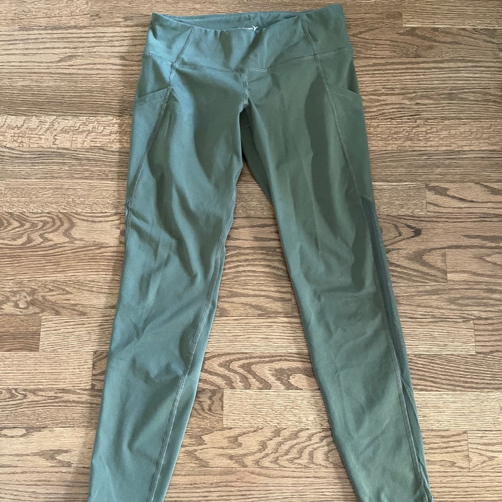 Old Navy Green Mesh Panel Leggings